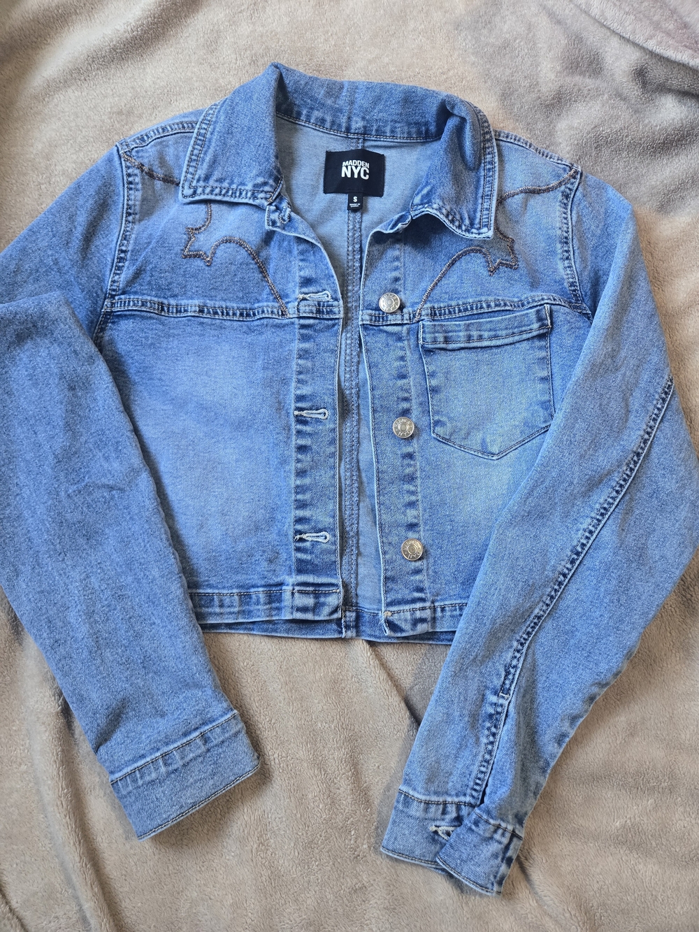 NYC Blue Denim Jean Jacket - Cropped Classic